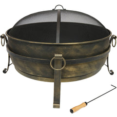 Front | Straight-on view of the Wulfern Falconera Round Cauldron Fire Pit