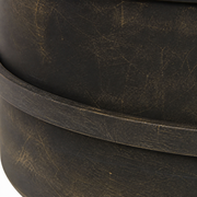 Steel finish detail | Dark steel bowl exterior and muted dark bronze reinforcement band
