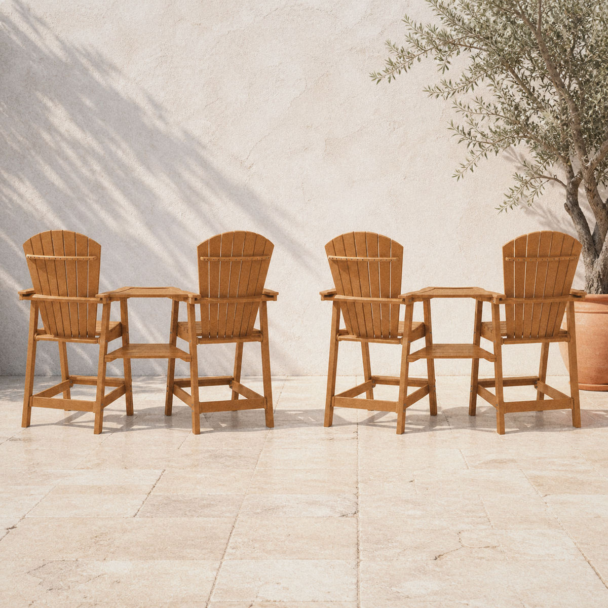Wulfern Fidousa Tall Tray Adirondack Set