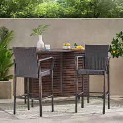 Room | The Wulfern Filizi Woven Wicker Bar Stools, Set of 2 in a styled room