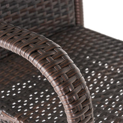 Detail | Close view of the Wulfern Filizi Woven Wicker Bar Stools, Set of 2