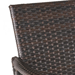 Texture | Close view of the Wulfern Filizi Woven Wicker Bar Stools, Set of 2