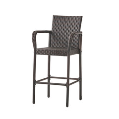 Angle | Three-quarter view of the Wulfern Filizi Woven Wicker Bar Stools, Set of 2