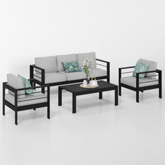 Angle | Three-quarter view of the Wulfern Folegandros Aluminum Conversation Set