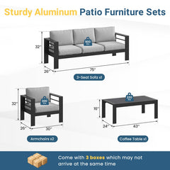 Front | Straight-on view of the Wulfern Folegandros Aluminum Conversation Set