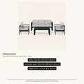 Overall dimensions | sofa, armchair, and coffee table measurements for the four-piece set