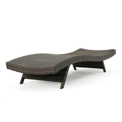 Angle | Three-quarter view of the Wulfern Ftena Wicker Chaise Lounge