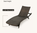 Dimensions | seat-height diagram of the dark wicker chaise showing 12.25 inches floor to seat