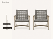 Dimensions | Each chair 23 in arm height and 14.25 in seat height