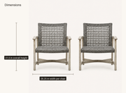 Dimensions | Each chair 31.5 in overall height and 28.25 in width