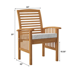 Angle | Three-quarter view of the Wulfern Gramvoussa Acacia Dining Chairs, Set of 2