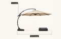 Dimensions | dimension diagram of Sand offset umbrella with 132 in canopy and 2.4 in pole label
