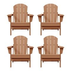 Front | Straight-on view of the Wulfern Iraklia Folding Adirondack Set