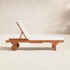 Side | Side view of the Wulfern Kameni Rolling Eucalyptus Chaise Lounge
