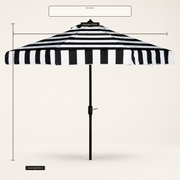 Dimensions | front umbrella view with 100.79 inch canopy span and 98.82 inch overall height callouts