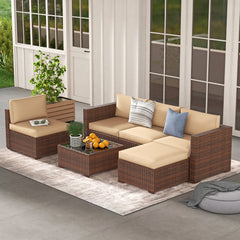 Room | The Wulfern Katapola 4-Person Modular Patio Conversation Set in a styled room