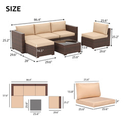Angle | Three-quarter view of the Wulfern Katapola 4-Person Modular Patio Conversation Set