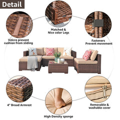 Front | Straight-on view of the Wulfern Katapola 4-Person Modular Patio Conversation Set
