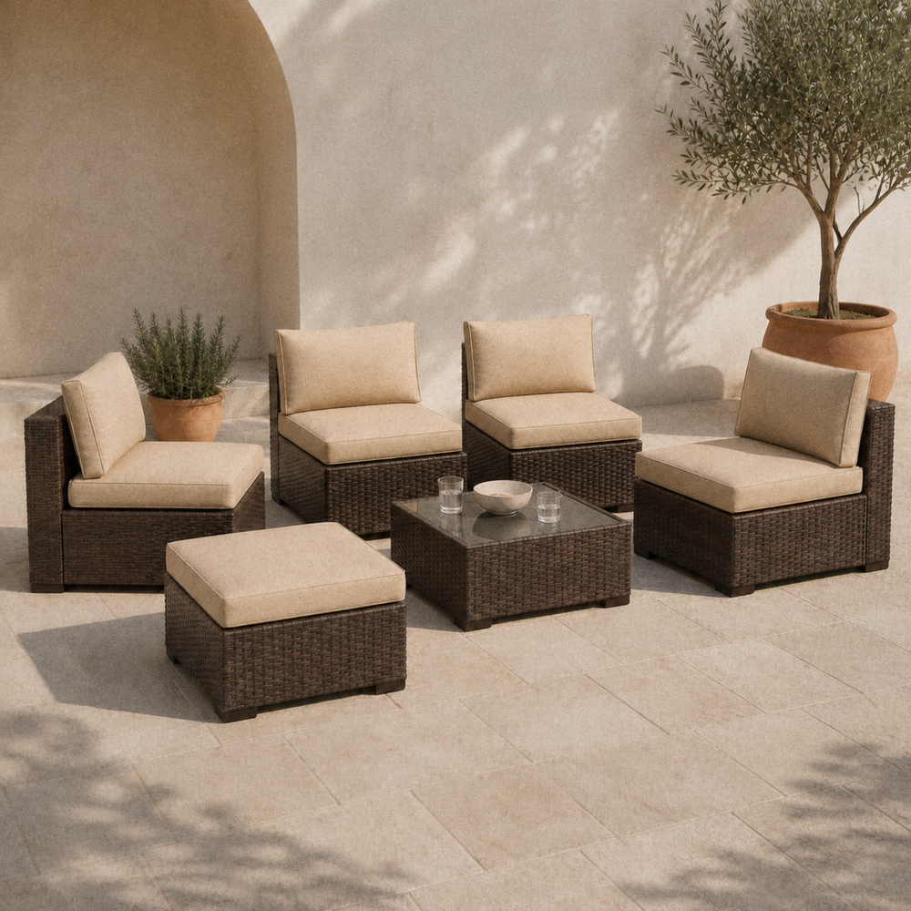 Wulfern Katapola 4-Person Modular Patio Conversation Set