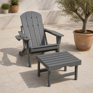 Wulfern Katokoufonisi Folding Adirondack Chair Ottoman