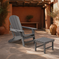 Room | gray HDPE chair and ottoman in a warm terracotta courtyard beneath a timber pergola