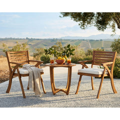 Room | The Wulfern Keros Acacia 3-Piece Bistro Set in a styled room