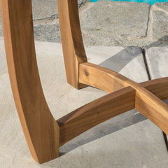 Detail | Close view of the Wulfern Keros Acacia 3-Piece Bistro Set
