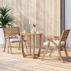 Room | The Wulfern Keros Acacia 3-Piece Bistro Set in a styled room