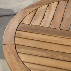 Detail | Close view of the Wulfern Keros Acacia 3-Piece Bistro Set