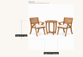 Dimensions | 27.5-inch round table diameter and 29.5-inch table height, with both armchairs shown