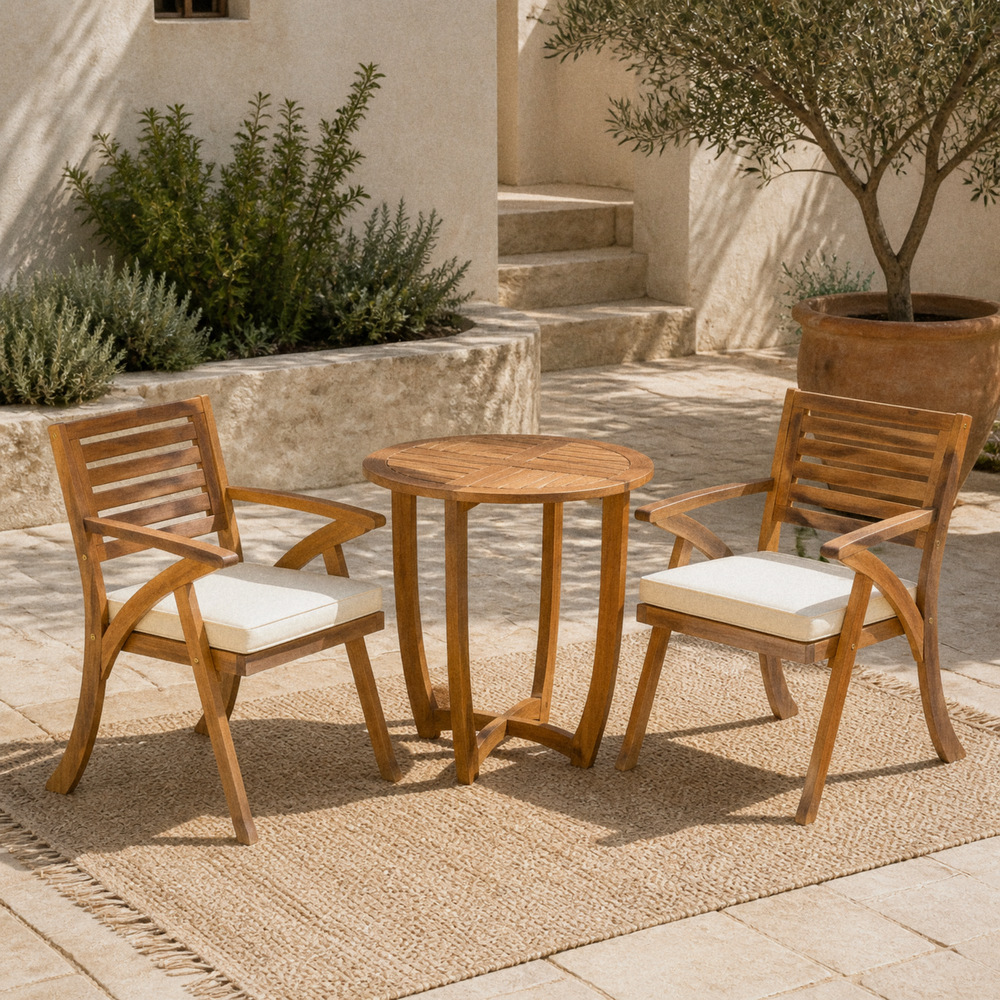Wulfern Keros Acacia 3-Piece Bistro Set