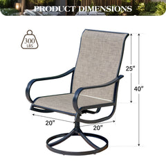 Angle | Three-quarter view of the Wulfern Kinaros Swivel Dining Chair Set