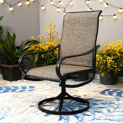 Angle | Three-quarter view of the Wulfern Kinaros Swivel Dining Chair Set