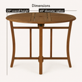 Dimensions | Studio drawing of the 48 inch diameter option and 29 inch overall height