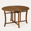 Angle | Three-quarter studio view with slatted top, umbrella hole, curved legs, and locking knob