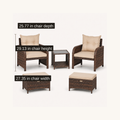 Chair dimensions | complete set shown with 29.13-inch height, 27.35-inch width, and 25.77-inch depth callouts