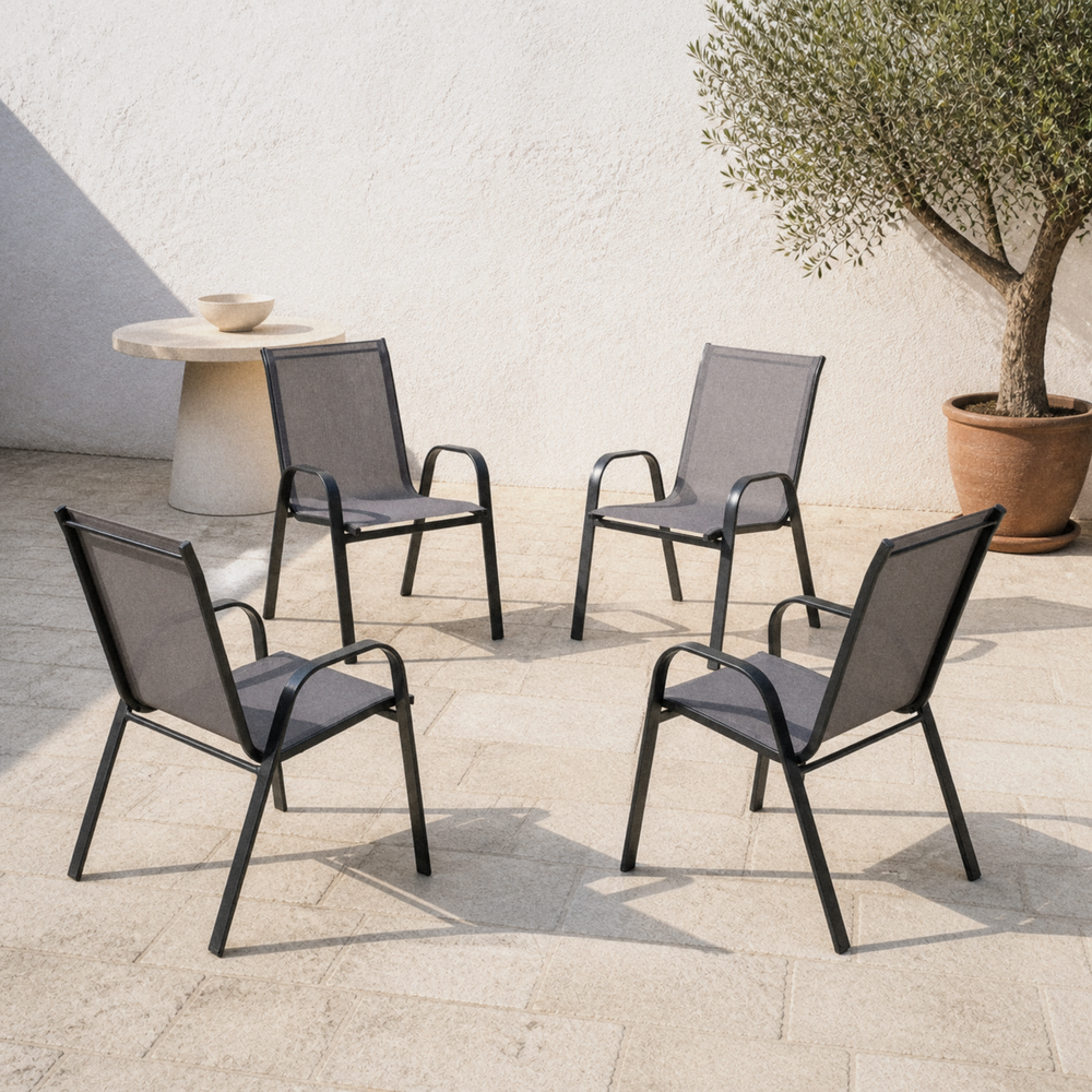 Wulfern Koufonisi Stacking Sling Dining Chairs
