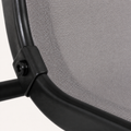 Texture | close view of the gray cross-hatch sling mesh and black chair frame