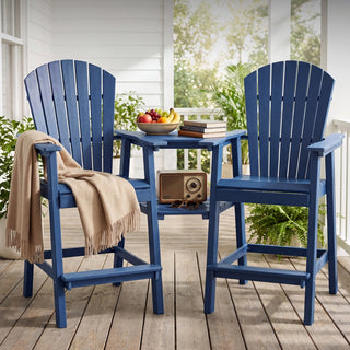 Wulfern Kounoupa Bar Height Adirondack Chair Set with Tray Table
