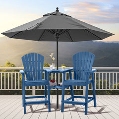 Room | The Wulfern Kounoupa Bar Height Adirondack Chair Set with Tray Table in a styled room
