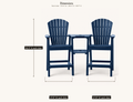 Dimensions | Each chair 27.8 inch W x 28.3 inch D x 50.9 inch H, drawn over the complete set