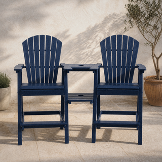 Wulfern Kounoupa Bar Height Adirondack Chair Set with Tray Table