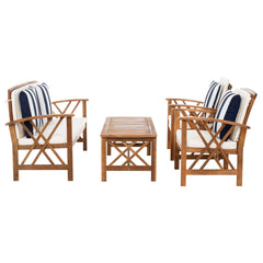Front | Straight-on view of the Wulfern Makra Acacia Conversation Set