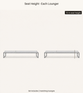 Seat height | 10-inch seat height for each chaise lounge