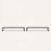 Side | two flat chaise lounges in side profile on a studio sweep