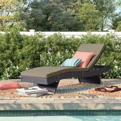 Room | The Wulfern Marmaronisi Cushioned Wicker Chaise Lounge in a styled room