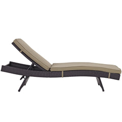 Side | Side view of the Wulfern Marmaronisi Cushioned Wicker Chaise Lounge