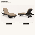 Dimensions | dimension diagram of the chaise lounge showing 27.5 inch width, 78.5 inch length and 37.5 inch height