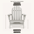 Seat measurements | front view with seat-width, arm-height, seat-depth, and seat-height callouts