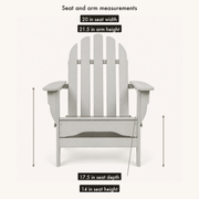 Seat measurements | front view with seat-width, arm-height, seat-depth, and seat-height callouts